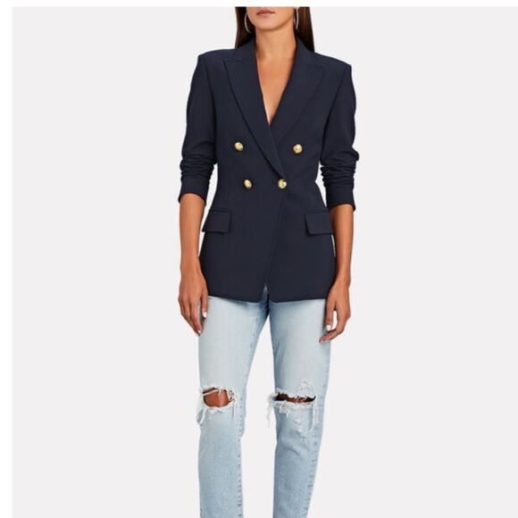 A.L.C. Sz 0 Sedgwick II Double-Breasted Blazer Navy Blue - Picture 1 of 13